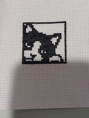 Completed Cat Finished Cross Stitch Embroidery Needlepoint